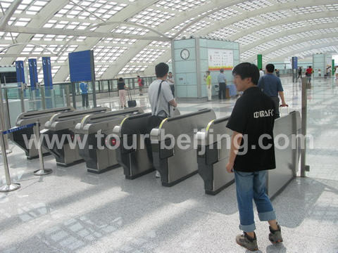Through the ticket check gates